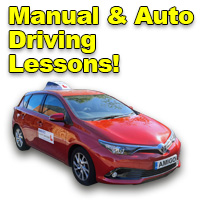 Driving lesson car in Bagshot